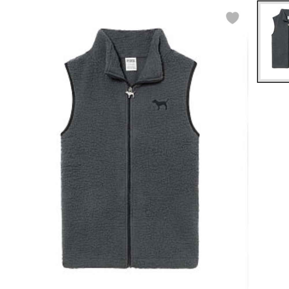 PINK VS SHERPA VEST, gray, NWT